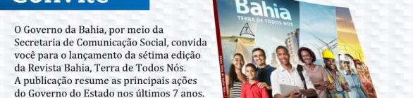 Convite lançamento da Revista Bahia, Terra de Todos Nós