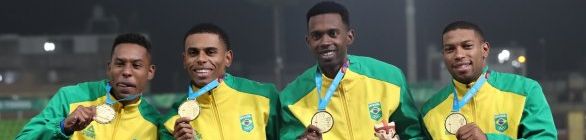 Campeão mundial, Brasil confirma favoritismo e leva o ouro no revezamento 4x100m
