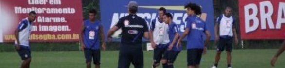 O primeiro treino com bola do Bahia para enfrentar o Internacional, no próximo d