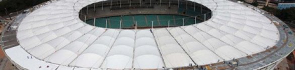 Arena Fonte Nova já está coberta e será entregue no dia 28 para a fase de testes