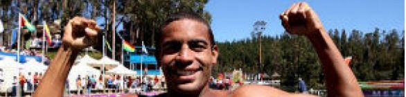 Na luta pelo título da Copa do Mundo de Maratonas Aquáticas, Allan do Carmo